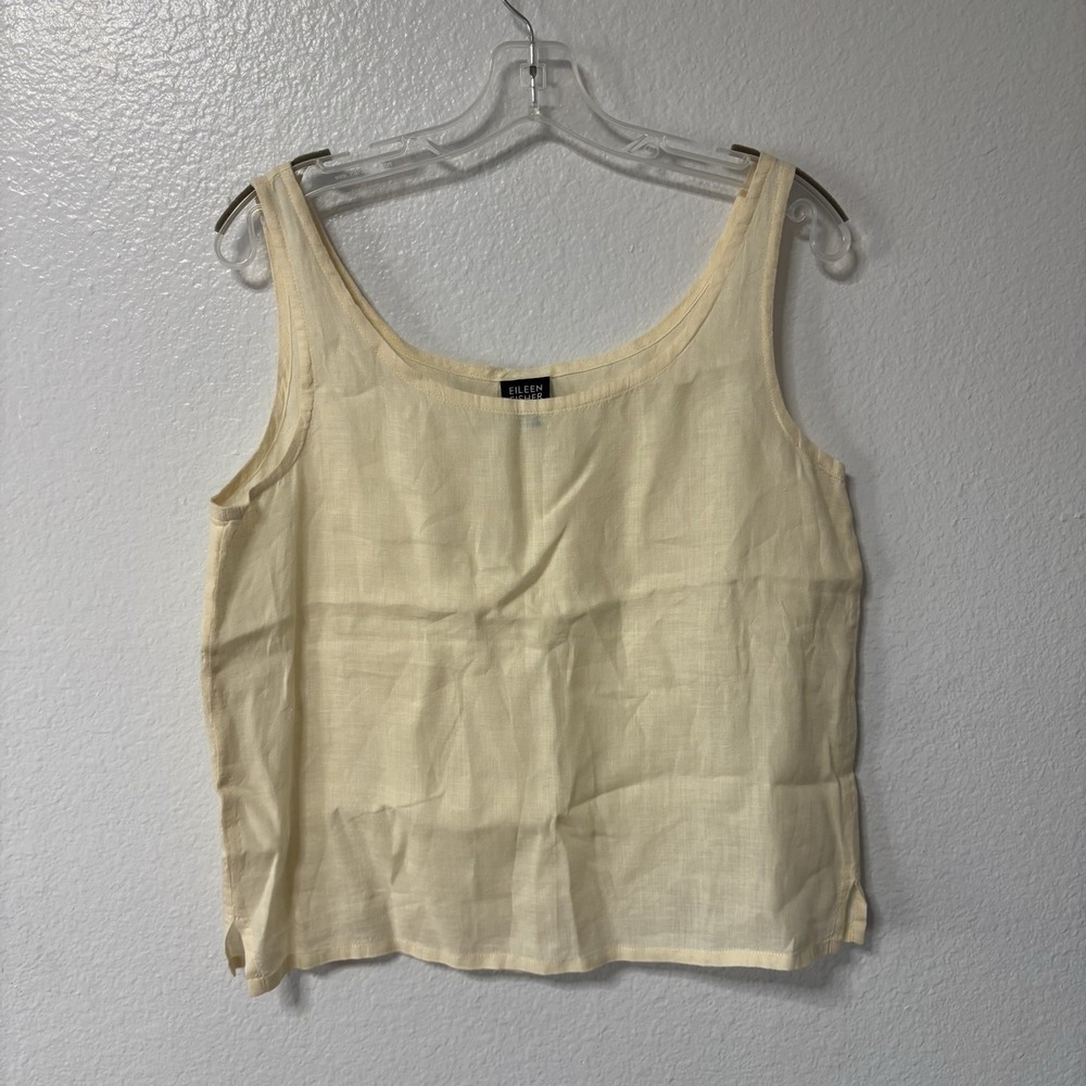 Eileen Fisher 100% Irish Linen Sleeveless Tank Top Small Quiet Luxury Coastal
